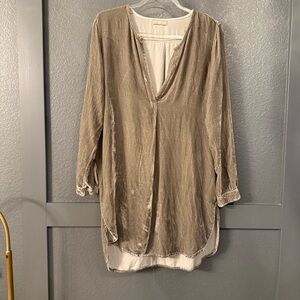 CP SHADES • Sage green velvet Silk-Blend Blouse tunic - Small